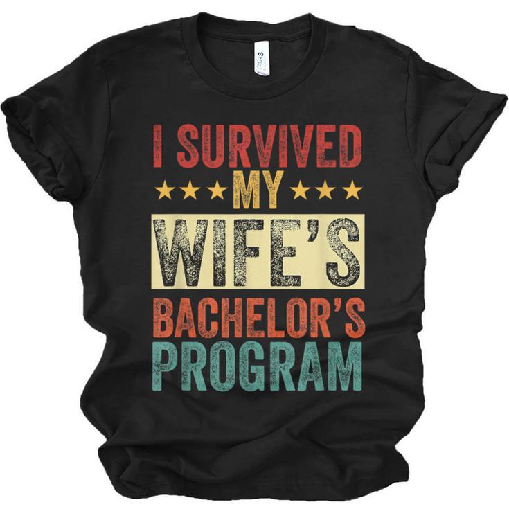 i Survived My Wife Bachelor's Degree Wife Graduation Unisex Jersey T-Shirt