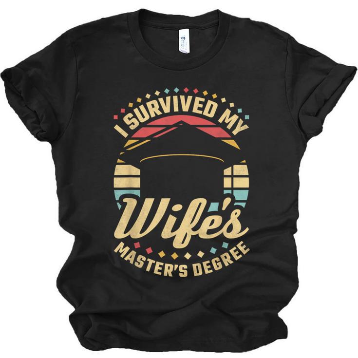 Survived My Wife's Master's Degree College Graduation Unisex Jersey T-Shirt