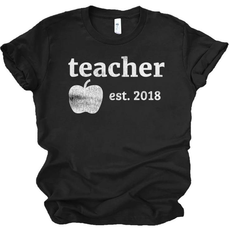 Teacher Est 2018 Vintage Graduation Unisex Jersey T-Shirt