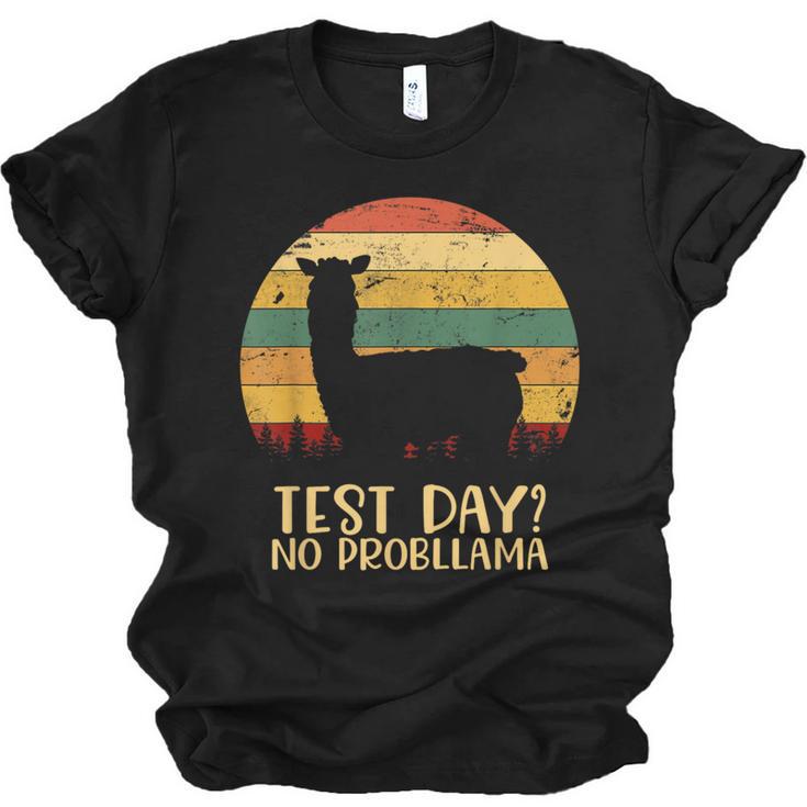 Test Day No Probllama Silhouette Teacher Student Graduation Unisex Jersey T-Shirt