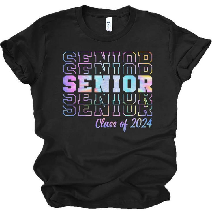 Tie Dye Senior 24 Class Of 2024 Seniors Graduation 24 Unisex Jersey T-Shirt