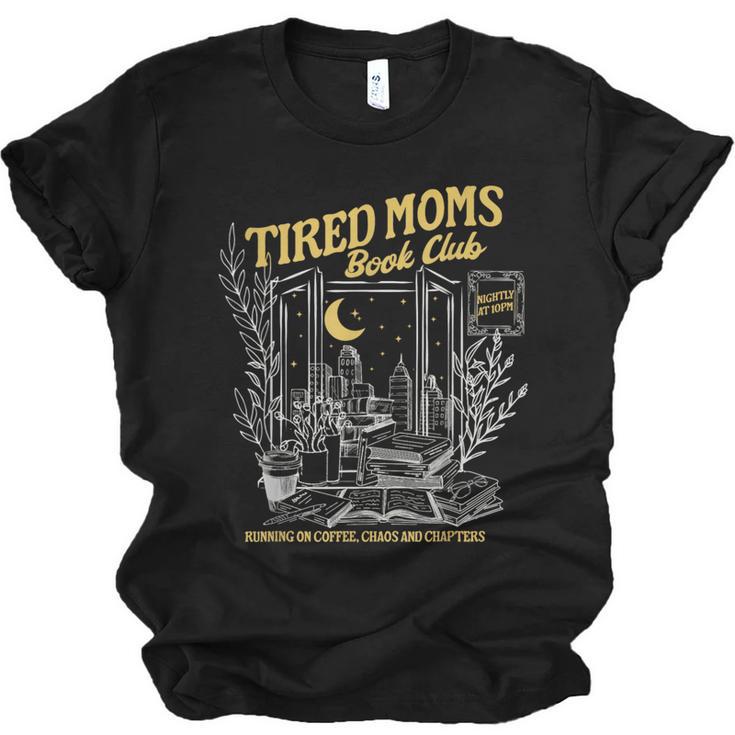Tired Moms Club Bookish Book Lover Homebody Fall Book Club Unisex Jersey T-Shirt