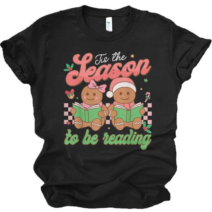 Tis The Season Book Reading Gingerbread Teacher Librarian Unisex Jersey T-Shirt