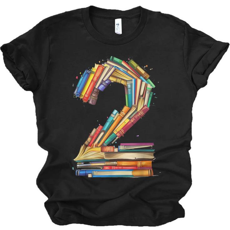 Toddler 2nd Birthday Books Themed 2 Year Old Boys Kids Girls Unisex Jersey T-Shirt