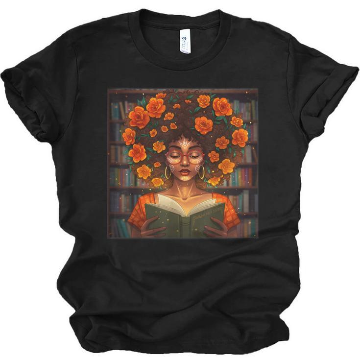 History Month Black Afro Girl Women Book Lovers Unisex Jersey T-Shirt