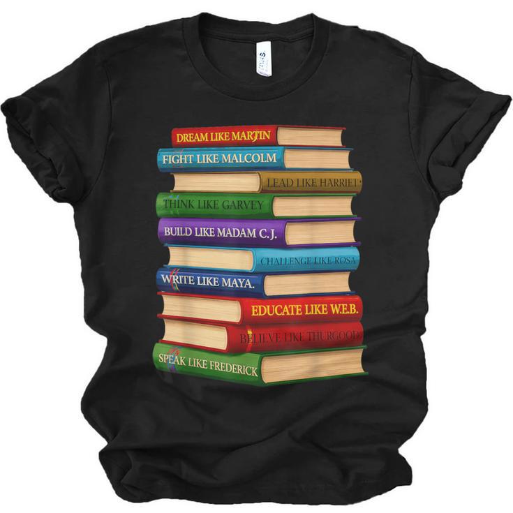 History Month Educated Black Leaders Reading Books Unisex Jersey T-Shirt