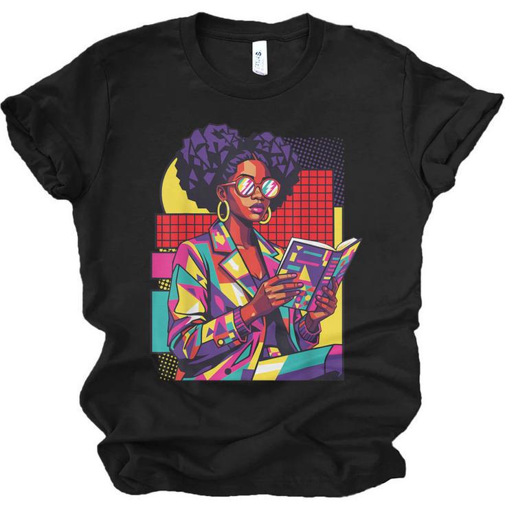History Woman Reading Book Geometric Girl Educated Unisex Jersey T-Shirt