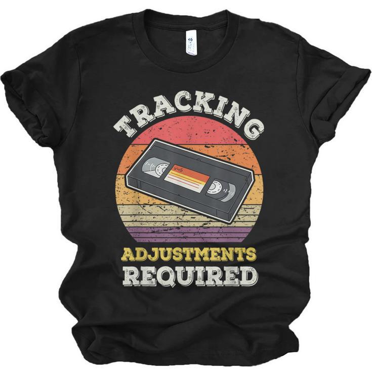 Tracking Adjustments Required Nostalgia VHS Retro Tape Unisex Jersey T-Shirt