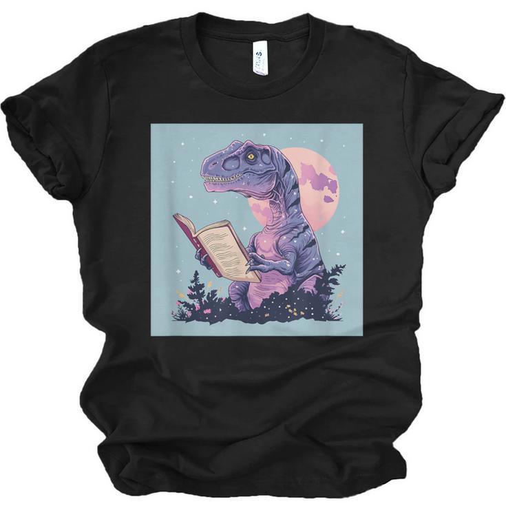 Trex Reading Book Dinosaur Unisex Jersey T-Shirt