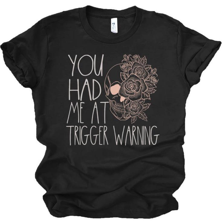 Trigger Warning Dark Romance Reader Smut Spicy Book Merch Unisex Jersey T-Shirt