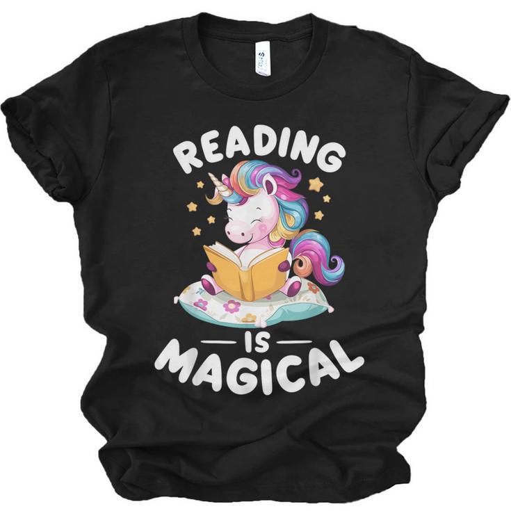 Unicorn Teacher Reading Is Magical Book Unisex Jersey T-Shirt