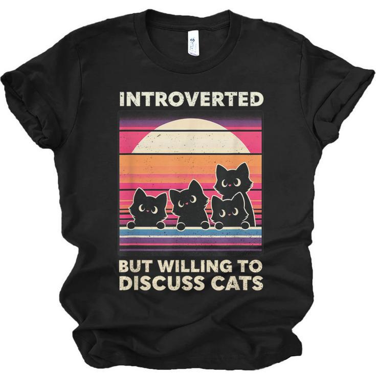 Unique Art For Introverted Cat Fans -Adults Cat Humorous Introvert Small Unisex Jersey T-Shirt