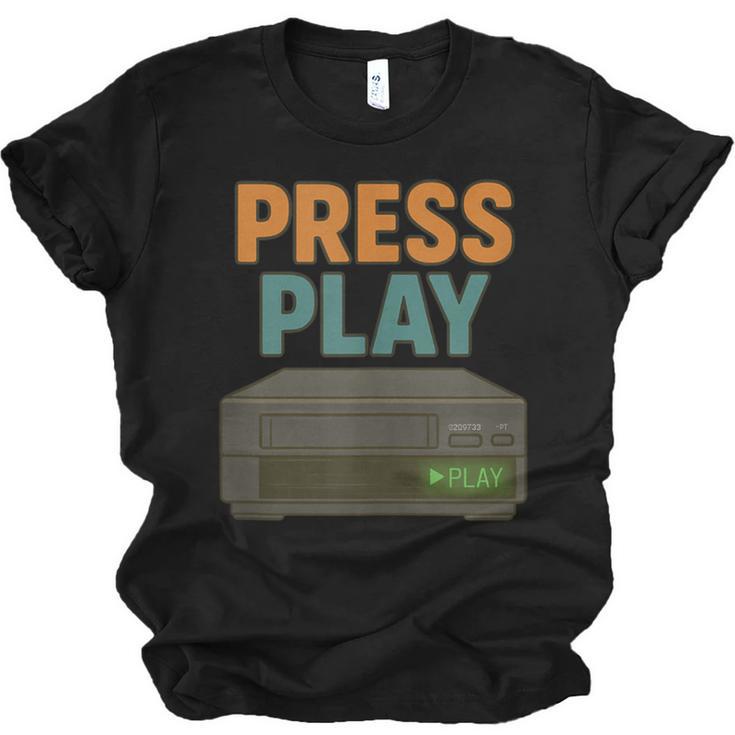 VHS Cassette Retro Analog Nostalgia Theme Unisex Jersey T-Shirt