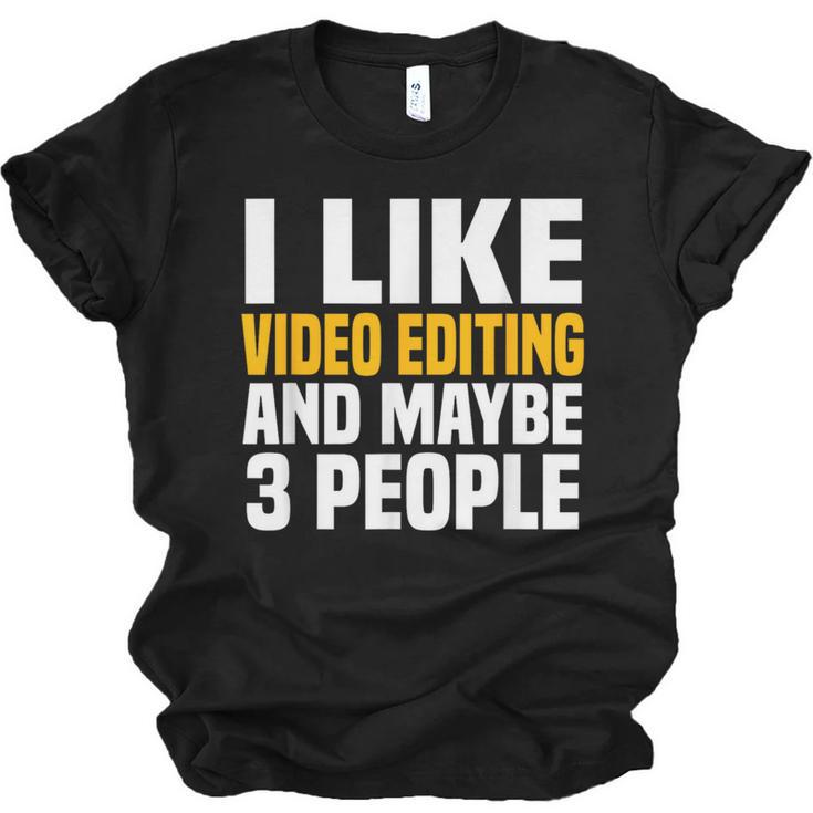 Video Editor Introvert Editing Production Filmmaking Job Unisex Jersey T-Shirt