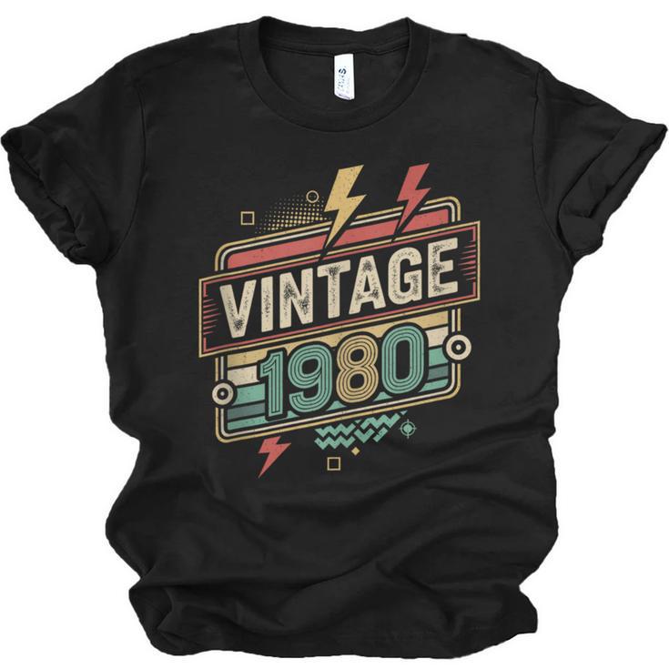 Vintage 1980 Retro Badge Decade Nostalgia Graphic Emblem Unisex Jersey T-Shirt