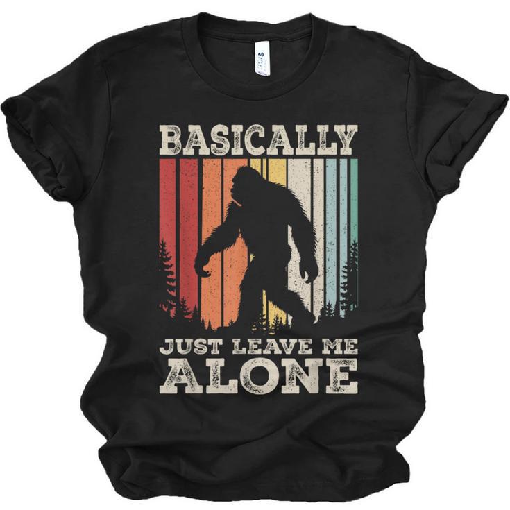Vintage Basically Just Leave Me Alone Bigfoot Introverts Unisex Jersey T-Shirt