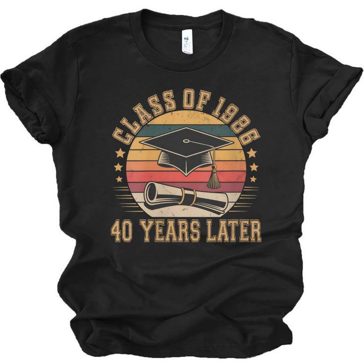 Vintage Class Of 1986 40 Years Later Reunion 40th Graduation Unisex Jersey T-Shirt