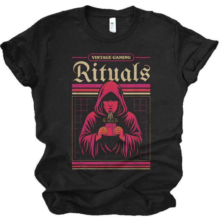 Vintage Gaming Rituals Retro Gamer Nostalgia Vintage Games Unisex Jersey T-Shirt