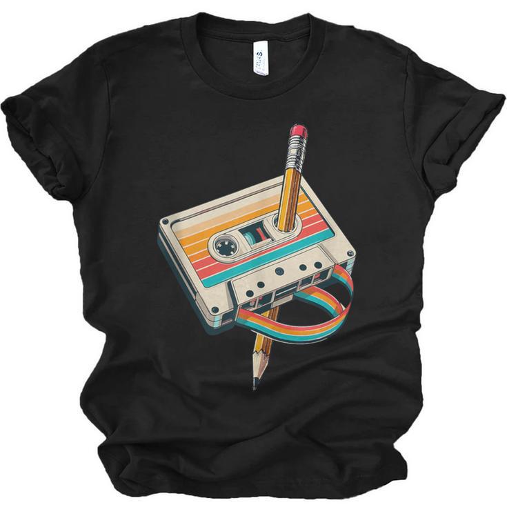 Vintage Pencil Rewind Cassette Tape Nostalgia Party 80s 90s Unisex Jersey T-Shirt