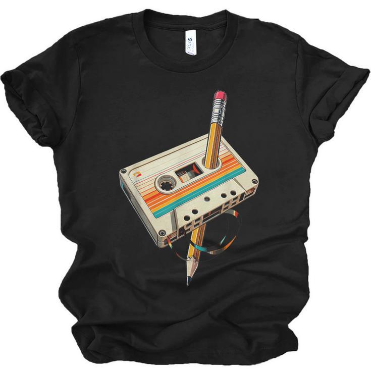 Vintage Pencil Rewind Cassette Tape Nostalgia Party 80s 90s Unisex Jersey T-Shirt