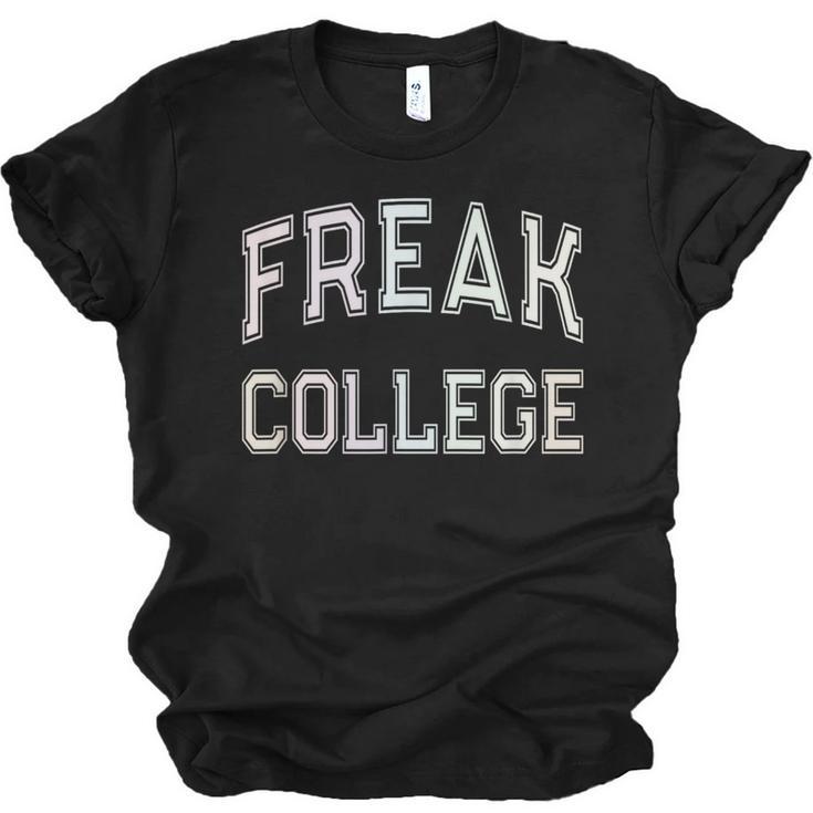 Vintage Sarcastic FREAK COLLEGE Introvert Anti Social Unisex Jersey T-Shirt