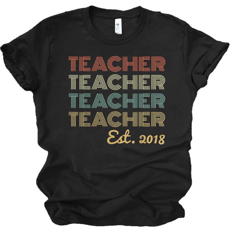Vintage Teacher Established 2018 Graduation Men Unisex Jersey T-Shirt