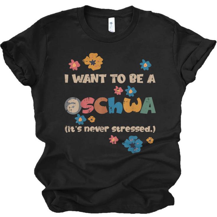 I Want To Be A Schwa Read Book Reading Librarian Unisex Jersey T-Shirt