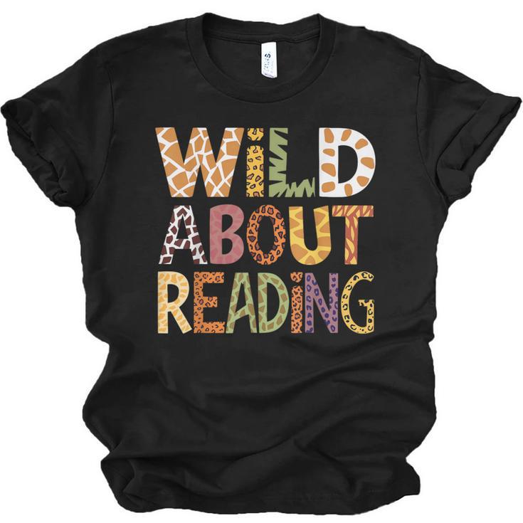 Wild About Reading Book Animal Children's Book Lover Teacher Unisex Jersey T-Shirt