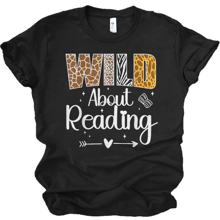 Wild About Reading Book Lover Bookworm Library Day Unisex Jersey T-Shirt
