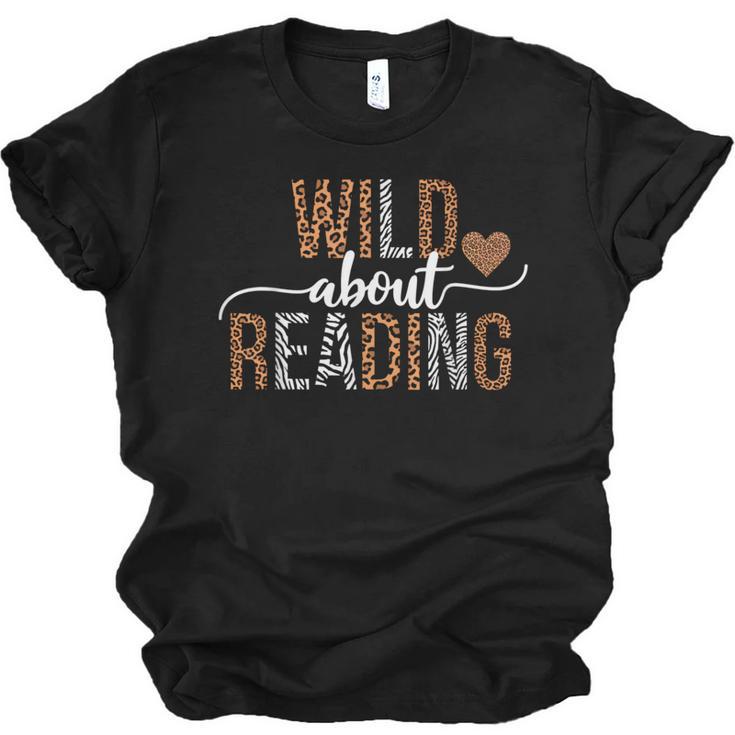 Wild About Reading Books Reader Lover Librarian Bookworm Unisex Jersey T-Shirt
