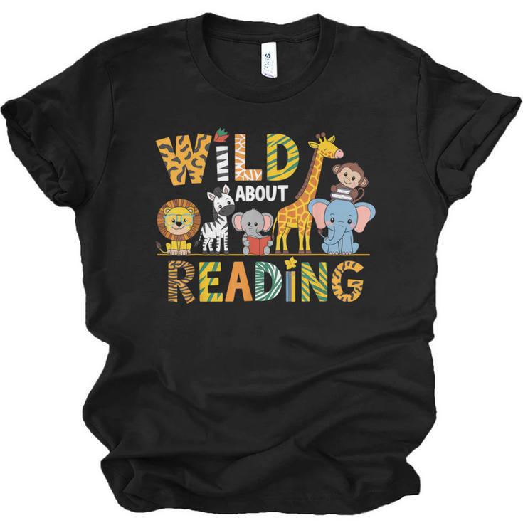 Wild About Reading Kid Love Wild Animal Books Back To School Unisex Jersey T-Shirt
