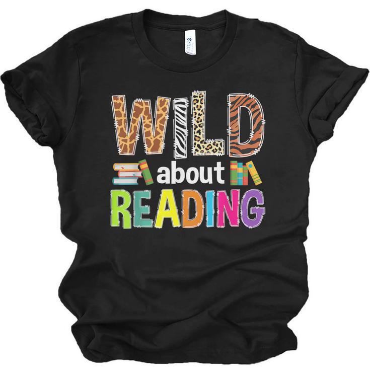 Wild About Reading Library Day Reading Books & Bookworm Unisex Jersey T-Shirt