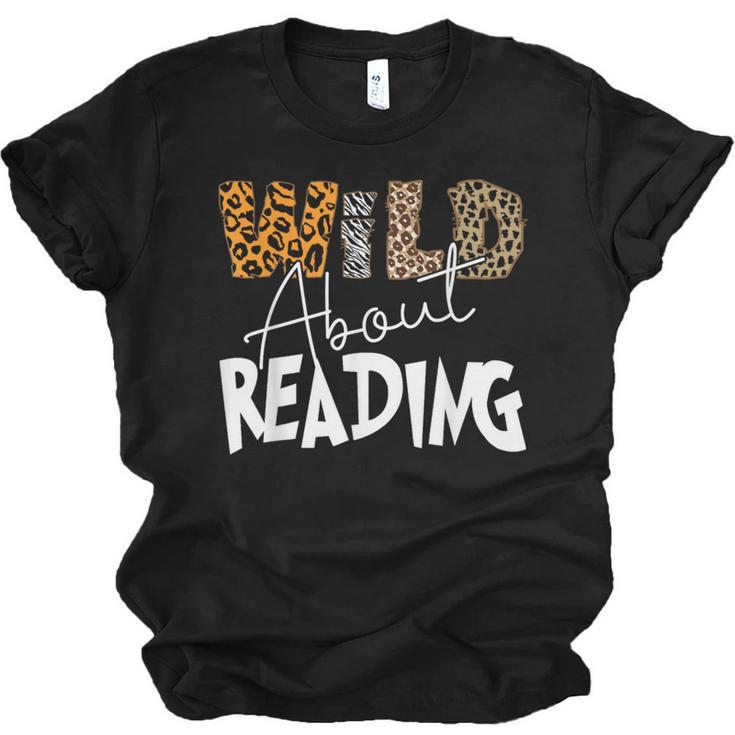 WILD ABOUT READING Reading Books Bookworm Library Day Unisex Jersey T-Shirt