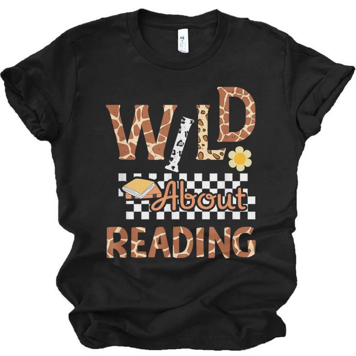 Wild About Reading Teacher Reading Books Back To School Unisex Jersey T-Shirt