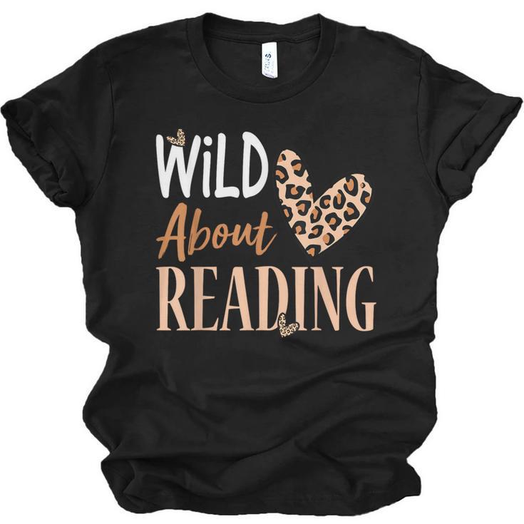 Wild About Reading Teacher Books Reader Lovers Leopard Zebra Unisex Jersey T-Shirt