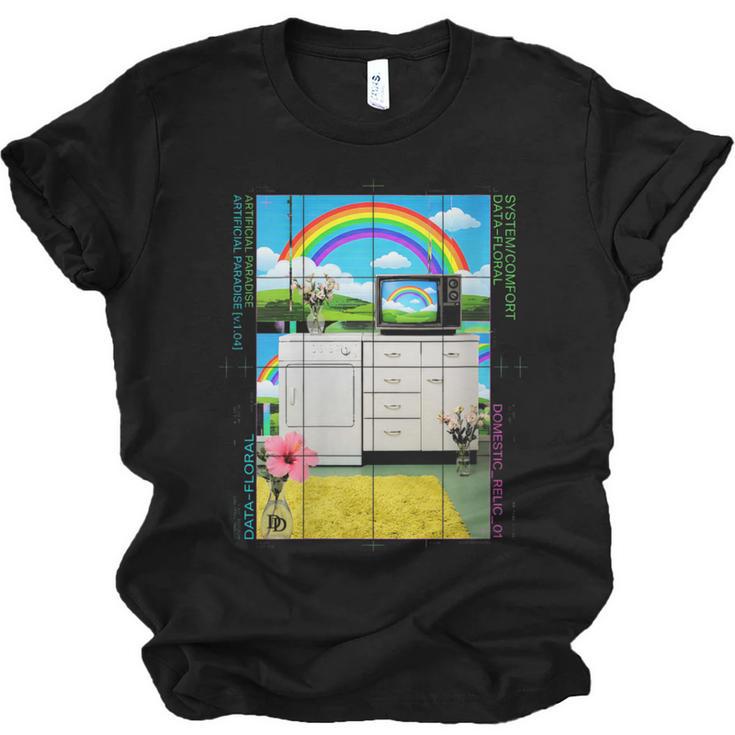Women's Frutiger Aero Aesthetic Rainbow Glitch Art Unisex Jersey T-Shirt