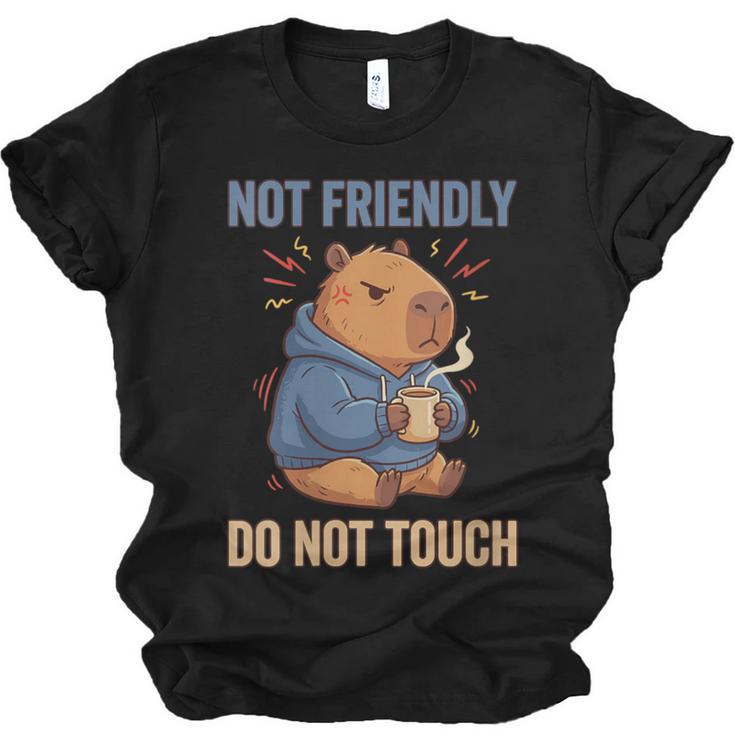 Women's Grouchy Capybara Not Friendly Do Not Touch Introvert Unisex Jersey T-Shirt