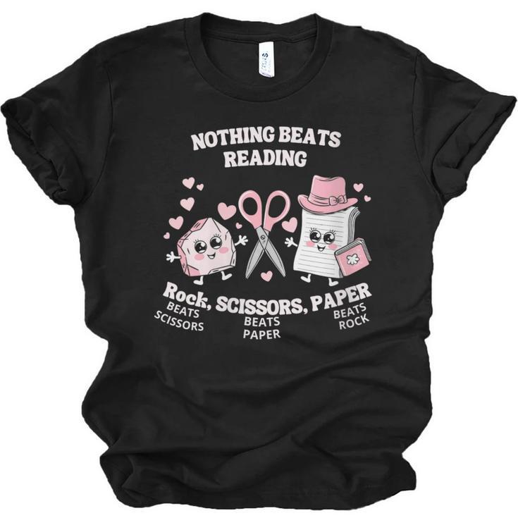 Women's Nothing Beats Reading Book Lover Statement Unisex Jersey T-Shirt