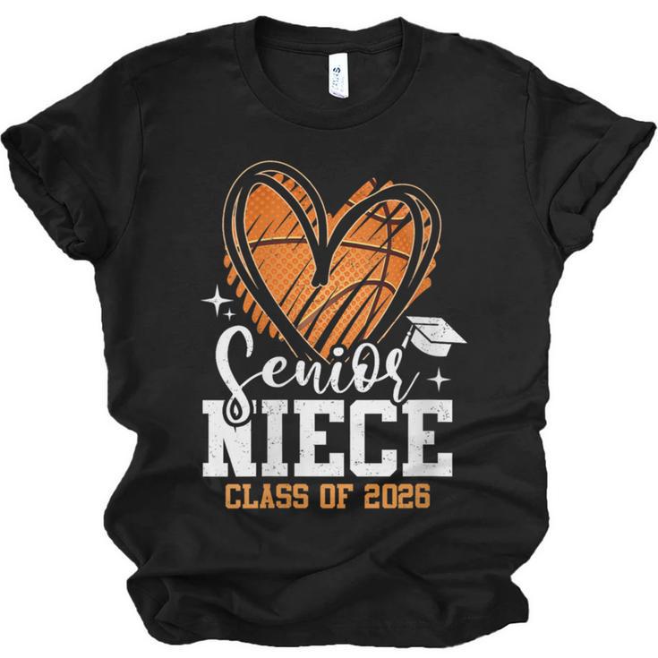 Women's Senior Niece Class Of 2026 Basketball Graduation Heart Unisex Jersey T-Shirt
