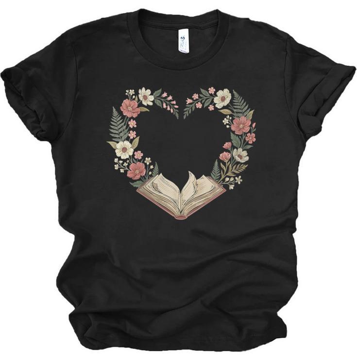 Women's Vintage Book Lover Valentine Heart Unisex Jersey T-Shirt