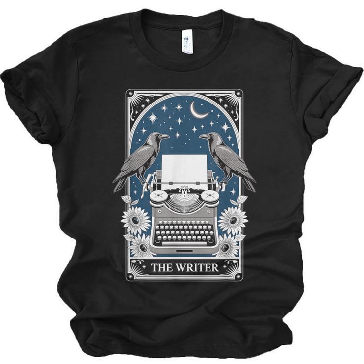 The Writer Typewriter Crow Writing Journalist Book Writer Unisex Jersey T-Shirt