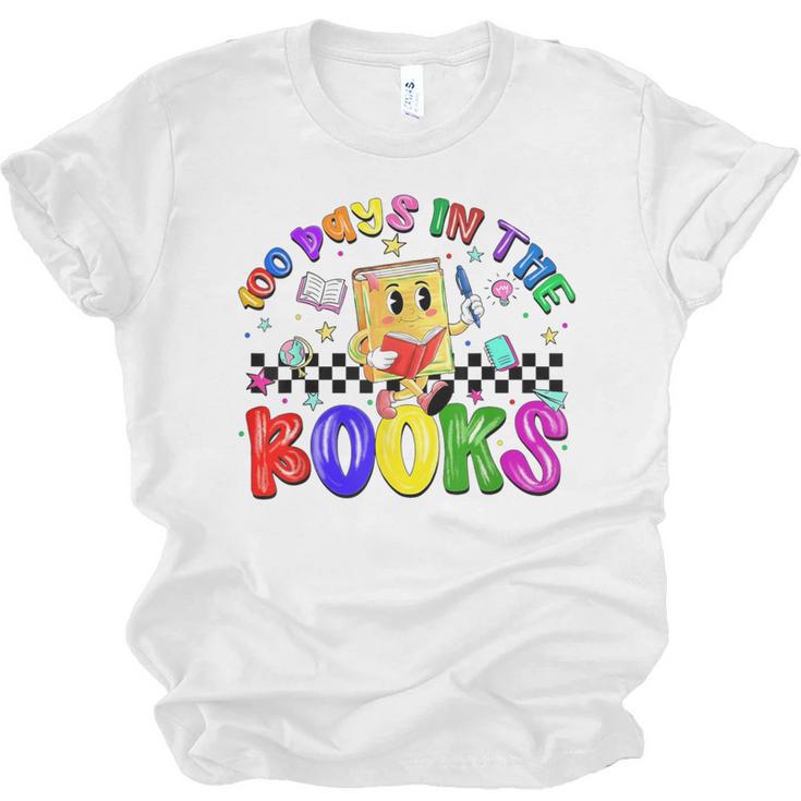 100 Days In The Book Fun 100 Days Of School Boy Girl Teacher Unisex Jersey T-Shirt