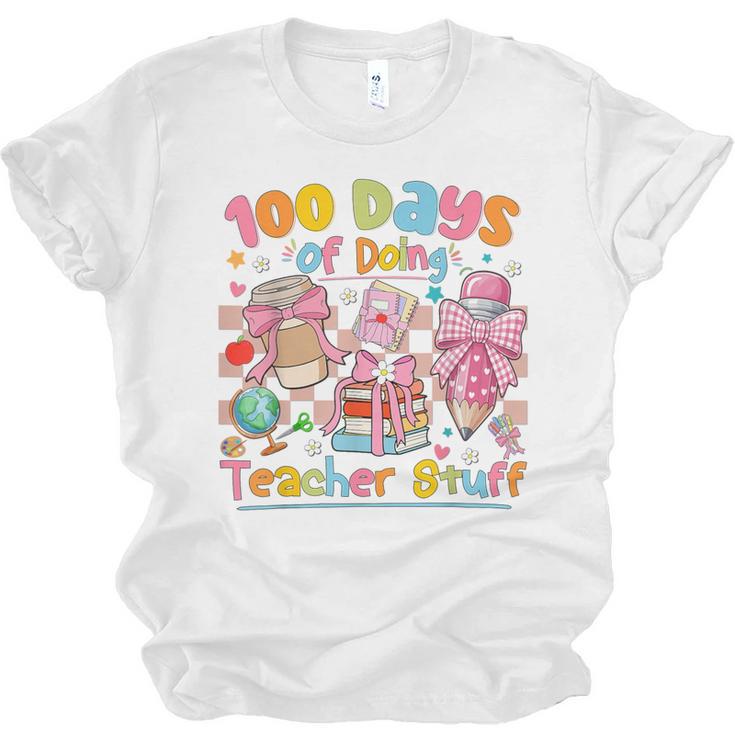 100th Day Of School Teacher 100 Days Coffee Books Unisex Jersey T-Shirt