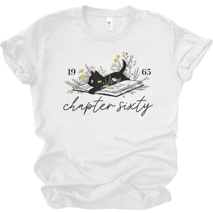 1965 Chapter Sixty Book Cat Lover 60th Birthday For Men Women Unisex Jersey T-Shirt