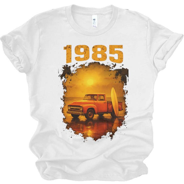 1985 Vintage Sunset Surf Truck Retro Beach Nostalgia Unisex Jersey T-Shirt