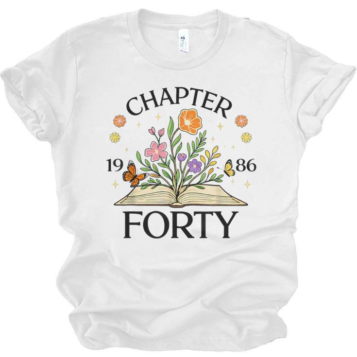 1986 Chapter Forty 40th Birthday Wildflower Book Unisex Jersey T-Shirt