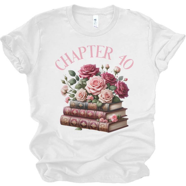 40th Birthday Chapter 40 Birthday Shirt Women Book Lover Unisex Jersey T-Shirt