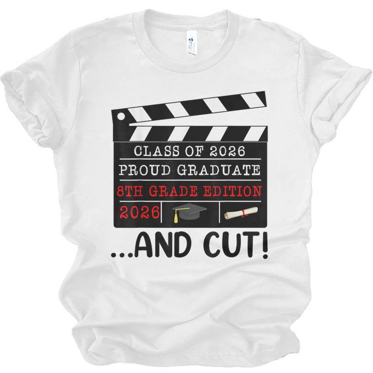 8th Grade Graduation 2026 Graduate Clapperboard Unisex Jersey T-Shirt