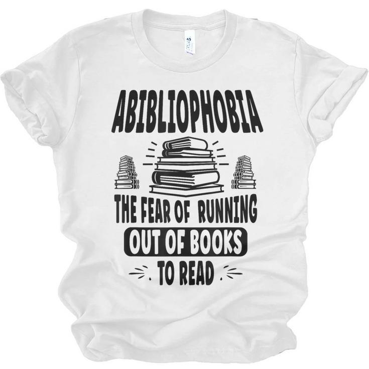 Abibliophobia Definition Book Reading Lover Fans Text Unisex Jersey T-Shirt