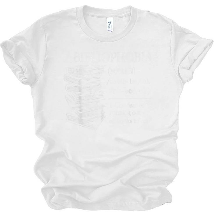 Abibliophobia Reading Bookworm Unisex Jersey T-Shirt